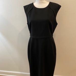 Tahari black fully lined shirt dress